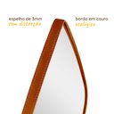Ver imagem 4 de Espelho Pinterest Retrô Grande Orgânico Borda Couro 3cm Decorativo Sala Quarto 44x64cm Mod. Gota Car