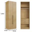 Ver imagem 3 de Guarda Roupa Infinity Modulo 2 Pts 3 Gav 1 Cab Savana