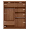 Ver imagem 6 de Guarda Roupa Casal Ripado Buriti 4 Portas de Bater 2 Gavetas MDF-MDP Jatobá Grafite com Cabeceira