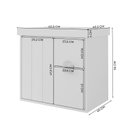 Ver imagem 3 de Gabinete para Banheiro 60cm com 1 Porta 2 Gavetas e Cuba de Embutir Copenhague