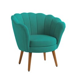 Poltrona Pétala Sued Azul Turquesa - 1