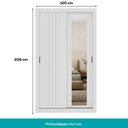Ver imagem 5 de Guarda Roupa Solteiro 2 Portas Darvi com Espelho Direito Carraro Branco