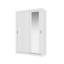 Ver imagem 3 de Guarda Roupa Solteiro 2 Portas Darvi com Espelho Direito Carraro Branco