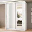 Ver imagem 1 de Guarda Roupa Solteiro 2 Portas Darvi com Espelho Direito Carraro Branco