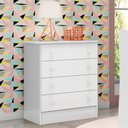 Ver imagem 2 de Conjunto Infantil Aurora Branco/branco: Cômoda 4 Gavetas Aurora + Guarda-roupa Aurora 2 Portas