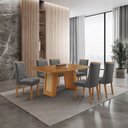 Ver imagem 4 de Mesa de Jantar Carolina 180cm Tampo MDF Laminado Canto Copo com 6 Cadeiras Carolina