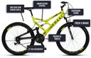 Ver imagem 5 de Bicicleta GPS 148 Dupla Suspensão e Freios V-Brake, Aro 26 Aero, 36 Raias, 21 Marchas Colli Amarelo 