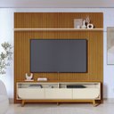 Ver imagem 1 de Conjunto Painel com Bancada Andrew 3 Gavetas Mdp até 75 Cinamomo/offwhite G97 - Gran Belo