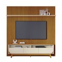 Ver imagem 2 de Conjunto Painel com Bancada Andrew 3 Gavetas Mdp até 75 Cinamomo/offwhite G97 - Gran Belo