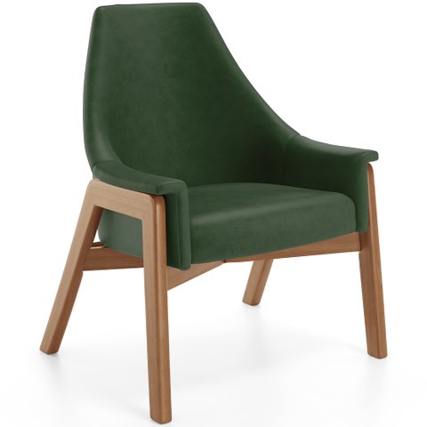 Poltrona Decorativa para Sala de Estar Sakura L02 Couríssimo Verde Musgo - Lyam Decor