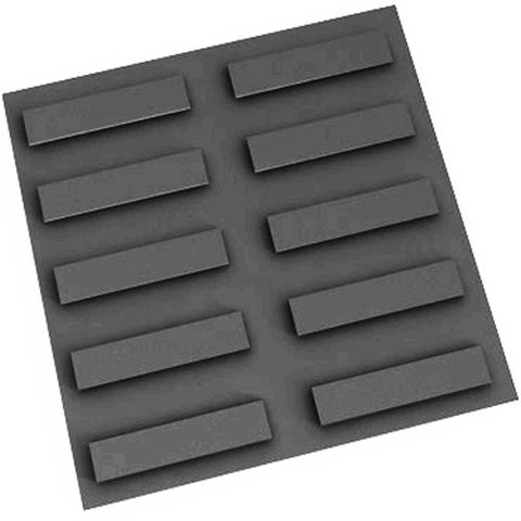 Piso Rampa Preto 20x20cm Amarrado com 20 Peças 0,80m² - Artesanal Piso 20x20 Rampa Preto Am20pcs 0,8
