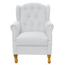Ver imagem 6 de Kit 02 Poltronas Decorativas Para Sala de Estar Yara P02 Corino Branco - Lyam Decor