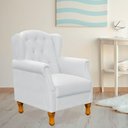 Ver imagem 2 de Kit 02 Poltronas Decorativas Para Sala de Estar Yara P02 Corino Branco - Lyam Decor