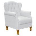 Ver imagem 3 de Kit 02 Poltronas Decorativas Para Sala de Estar Yara P02 Corino Branco - Lyam Decor