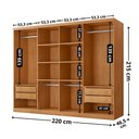 Ver imagem 3 de Guarda Roupa Casal Quioto Mdf com 8 Portas 4 Gavetas Moderna Mobília
