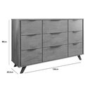 Ver imagem 2 de Cômoda Juvenil Olimpia 9 Gavetas C/ Pés Peroba - Europa