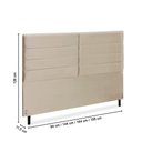 Ver imagem 3 de Cabeceira Estofados Solteiro Quarto 90cm Lídia Suede Bege Madelina Decor