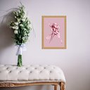 Ver imagem 2 de Quadro Moldura Dourada Flores Rosas - Tinta 24x18cm:com Vidro