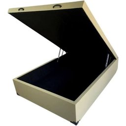 Cama Box Baú Viúvão Blindado Suede Bege Com 128Cm de Largura - 2