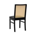 Ver imagem 3 de Cadeira Pérola Madeira Maciça com Telinha - Preto Assento Estofado Corano Preto