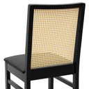 Ver mais imagens de Cadeira Pérola Madeira Maciça com Telinha - Preto Assento Estofado Corano Preto