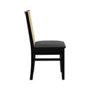 Ver imagem 5 de Cadeira Pérola Madeira Maciça com Telinha - Preto Assento Estofado Corano Preto