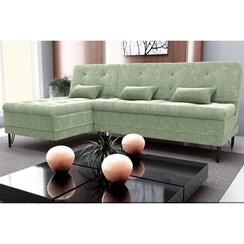 Sofá Cama Chaise Versátil 3 Lugares Boucle:boucle Oliva