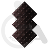 KIT 16 PÇS PISO TÁTIL PVC 25x25 ALERTA PRETO - 2