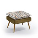 Ver imagem 1 de Puff Lunar / Sued Estampado Bege com Veludo Capuccino