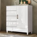 Ver imagem 1 de Cômoda Fit 1 Porta 4 Gavetas Branco - Santos Andirá