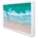 Ver imagem 1 de Quadro Decorativo Caixa Praia mar Azul Tacolado Moldura Caixa 3cm Madeira com Vidro 60 X 90cm
