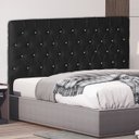 Ver imagem 2 de Cabeceira de Cama Box Bella Queen 160 Cm Suede Botão Cristal Preto Eli Móveis e Decoração