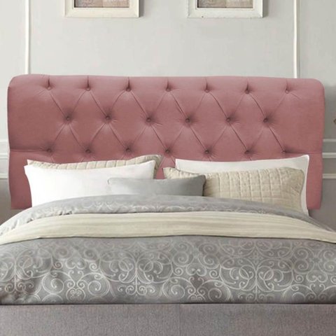 Painel Cabeceira Estofada Paris 160cm Cama Box Queen Suede Rose- Mabe Magazine