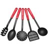 Kit 5 Utensílios de Cozinha Vermelho Colher Concha Espátula Pegador Escumadeira Cinquetti - 1
