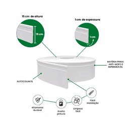 Rodapé de Eva Autocolante Rp16 15cm Branco 2,5 Metros - 2