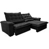 Sofá Retrátil e Reclinável 2,35m Cama Inbox Big Fresh com Softgel d40 Velupluma Preto - 2
