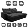 Sofá Retrátil e Reclinável 2,35m Cama Inbox Big Fresh com Softgel d40 Velupluma Preto - 7