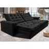 Sofá Retrátil e Reclinável 2,35m Cama Inbox Big Fresh com Softgel d40 Velupluma Preto - 1