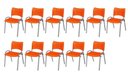 Ver imagem 2 de Cadeira Iso Base Cinza, Igreja, Escola, Escritório - Laranja Kit 11 Peças