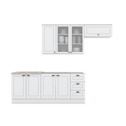 Cozinha Compacta de 04 Peças com Aéreo para Geladeira Nova York Henn - 4