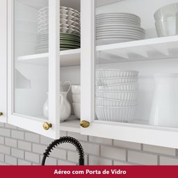 Cozinha Compacta de 04 Peças com Aéreo para Geladeira Nova York Henn - 5