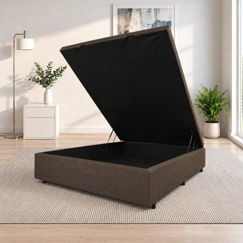 Base Box Baú Padrão Casal Linho 1,38x1,88