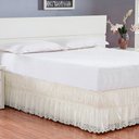 Ver imagem 1 de Saia Box Casal Padrão Perolla Bordado Ultrassônico - Palha