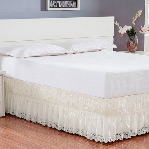 Saia Box Casal Padrão Perolla Bordado Ultrassônico - Palha