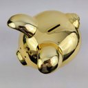 Ver imagem 5 de Cofrinho Cofre Porco Cromado Dourado 19x22cm Cofre Decoraçâo