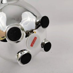 Cofrinho Cofre Porco Cromado Prata 19x22cm Cofre Decoraçâo - 4