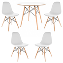 Ver imagem 1 de Conjunto Mesa Eiffel 110cm e 4 Cadeiras Polipropileno Eames; Sala de Jantar Branca