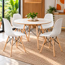 Ver imagem 7 de Conjunto Mesa Eiffel 110cm e 4 Cadeiras Polipropileno Eames; Sala de Jantar Branca