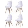 Conjunto de Mesa 4 Cadeiras Brancas Eames Eiffel 110cm Base Madeira Tampo Branco - 4