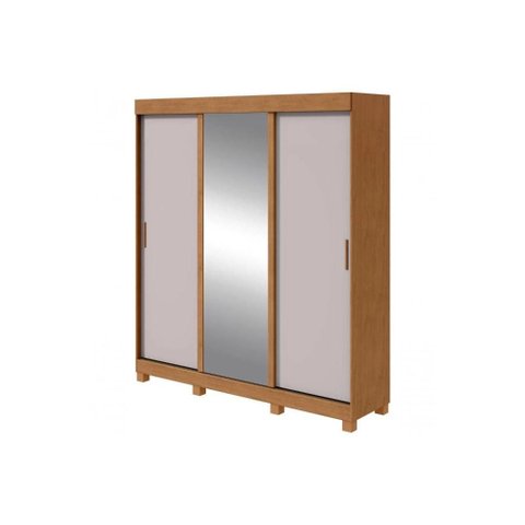 Guarda-roupa Lopas Saion com Espelho 3 Portas 3 Gavetas